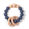 Bulle Teething Toys>Clic-Clac Wood Rattle - Blueberry