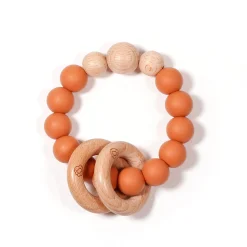 Bulle Teething Toys>Clic-Clac Wood Rattle - Ginger