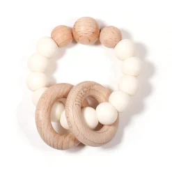 Bulle Clic-Clac Wood Rattle - White