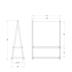 South Shore Clothes Rack with Storage Shelves - Sweedi Natural