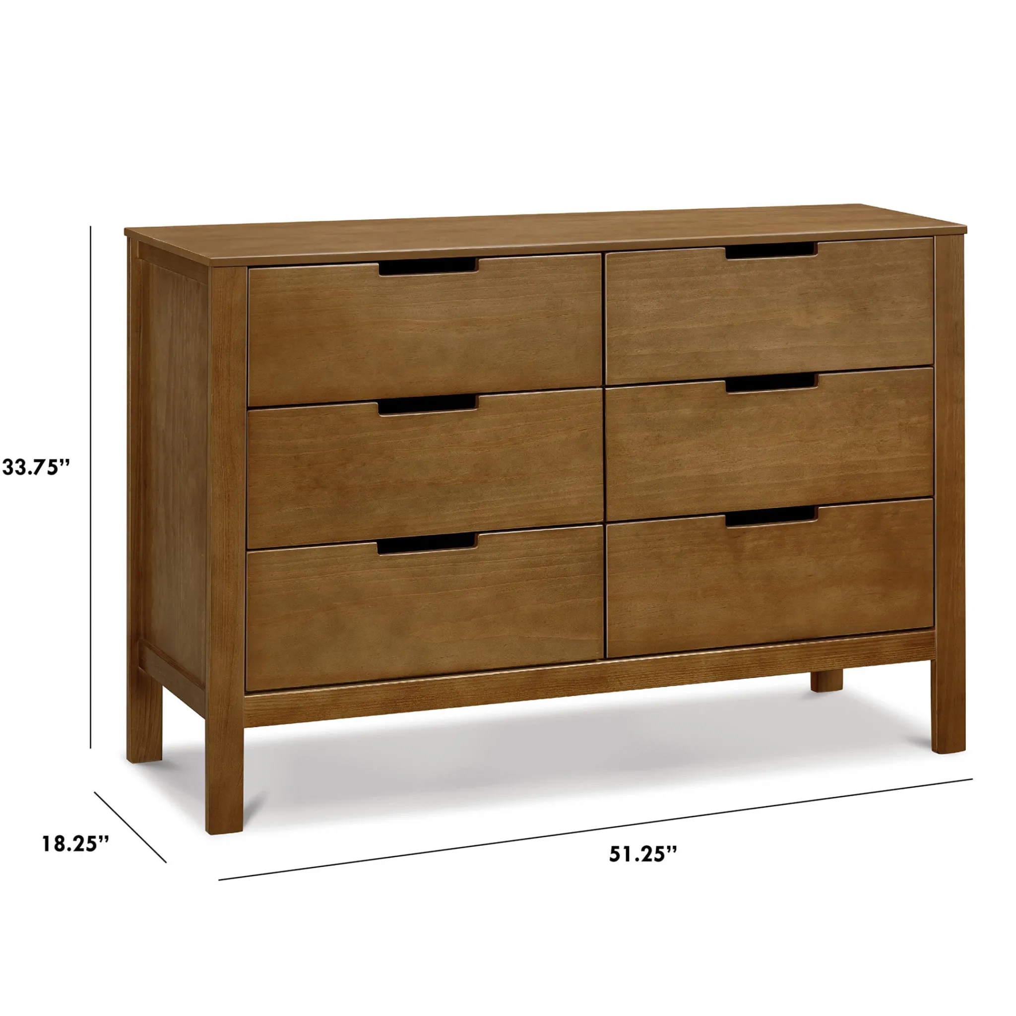 DaVinci Storage Furniture>Colby 6-Drawer Double Dresser - Walnut