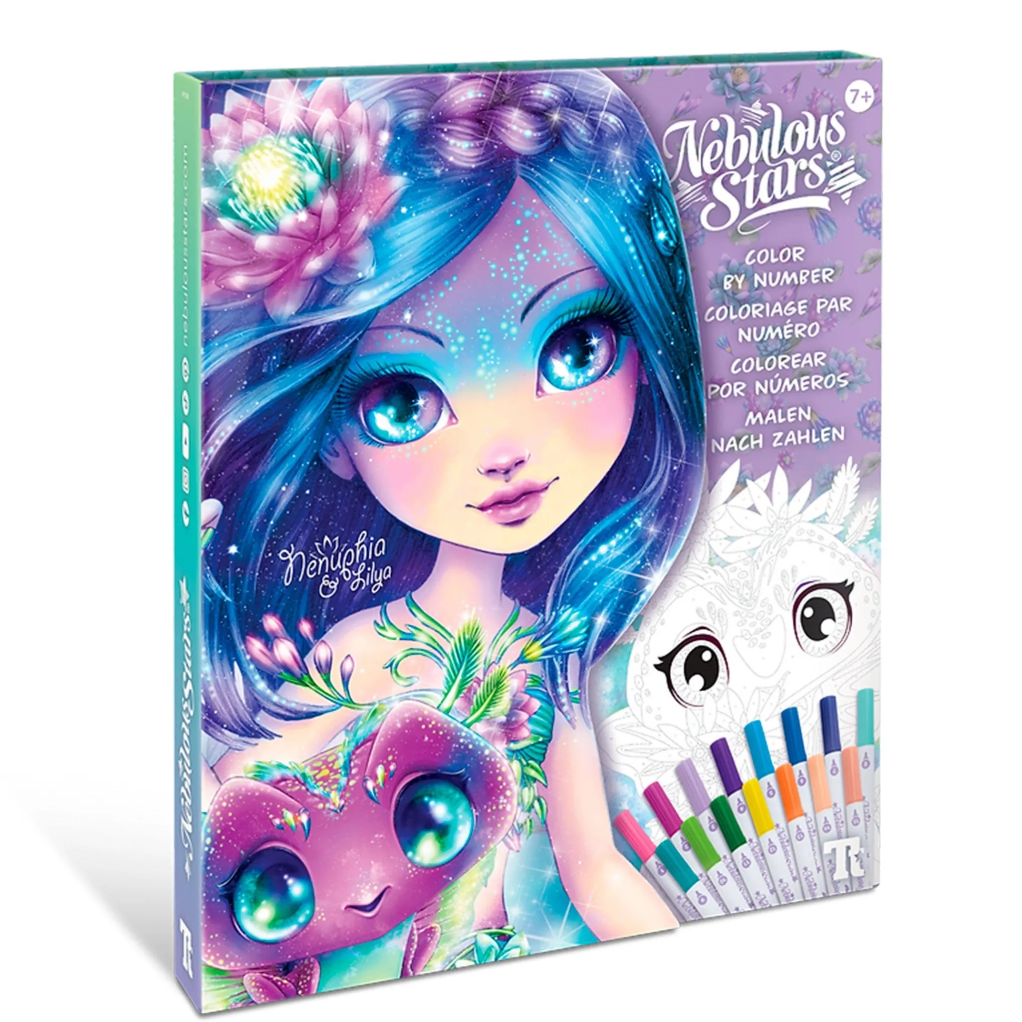 Kids Amuze Color By Number Book Set Nebulous Stars - Nenuphia & Lilya