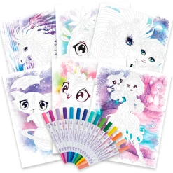 Kids Amuze Color By Number Book Set Nebulous Stars - Nenuphia & Lilya