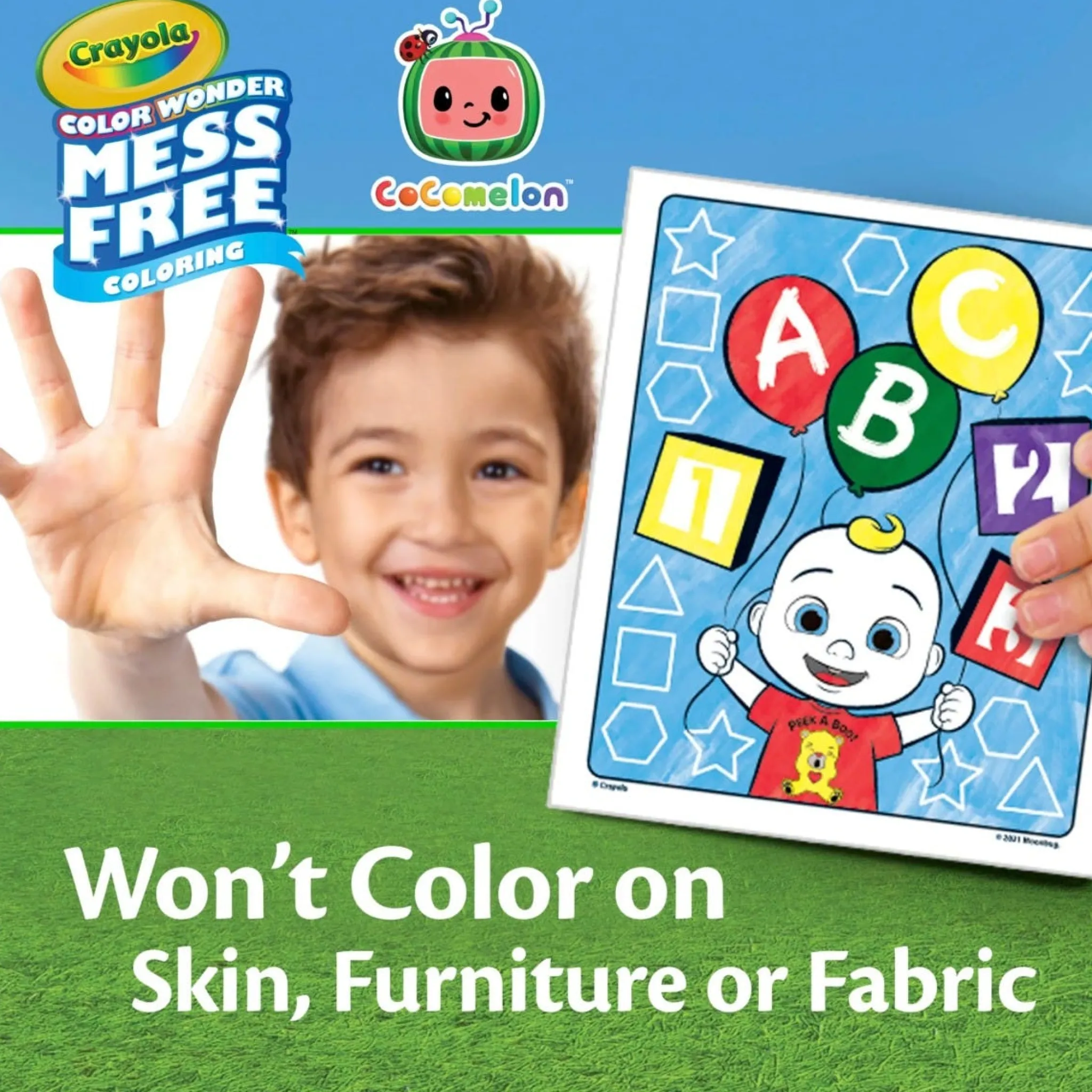 Kids Crayola Diy & Activities>Color Wonder Mess-Free Colouring Pages & Markers - Cocomelon
