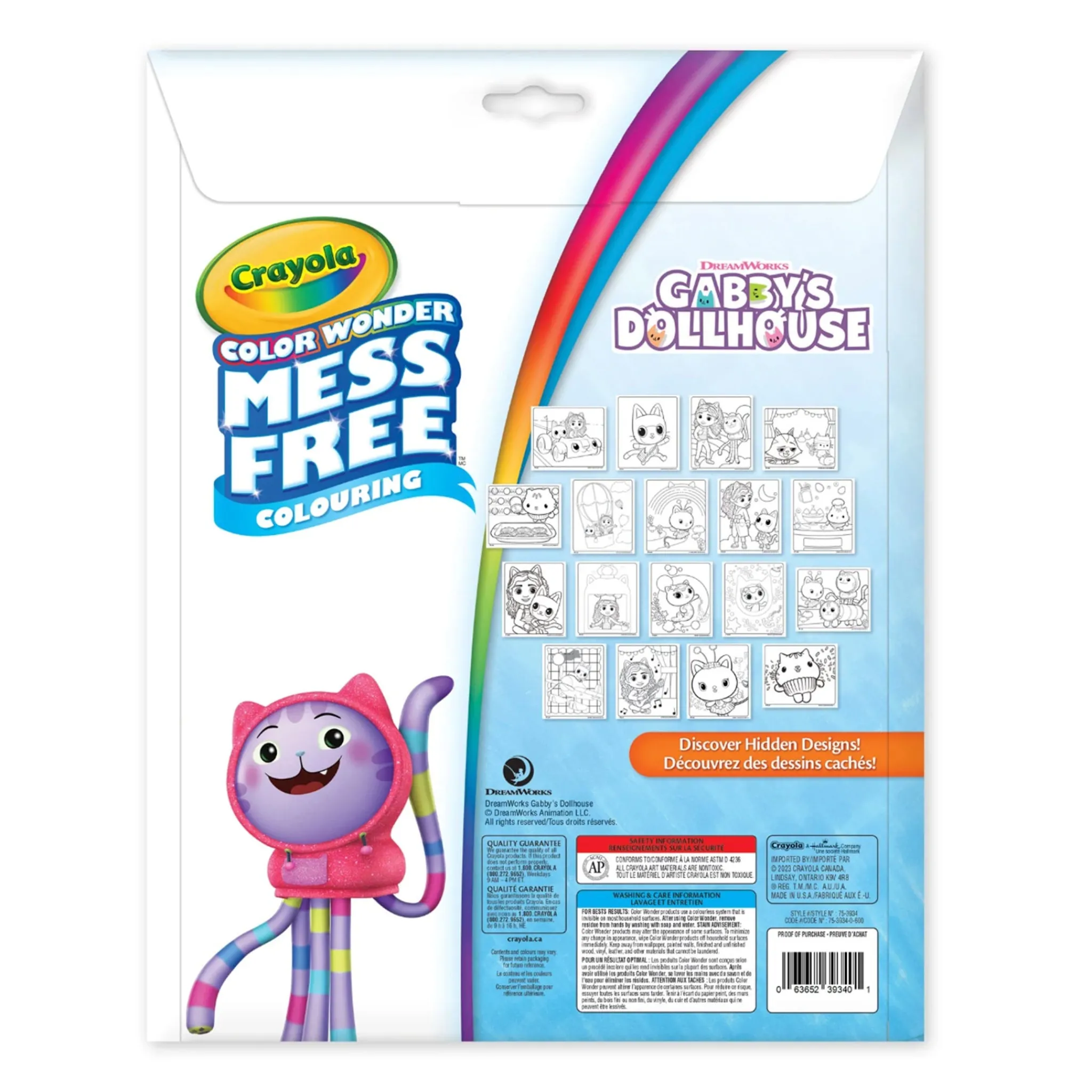 Kids Crayola Color Wonder Mess-Free Colouring Pages & Mini Markers - Gabby's Dollhouse