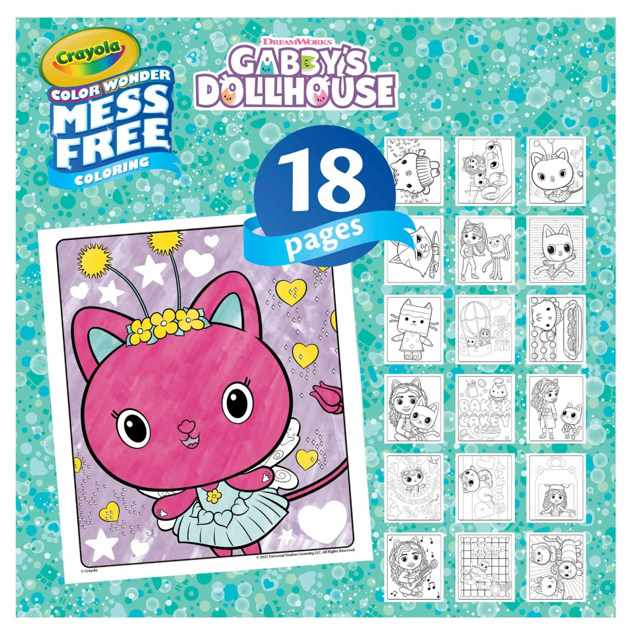 Kids Crayola Color Wonder Mess-Free Colouring Pages & Mini Markers - Gabby's Dollhouse