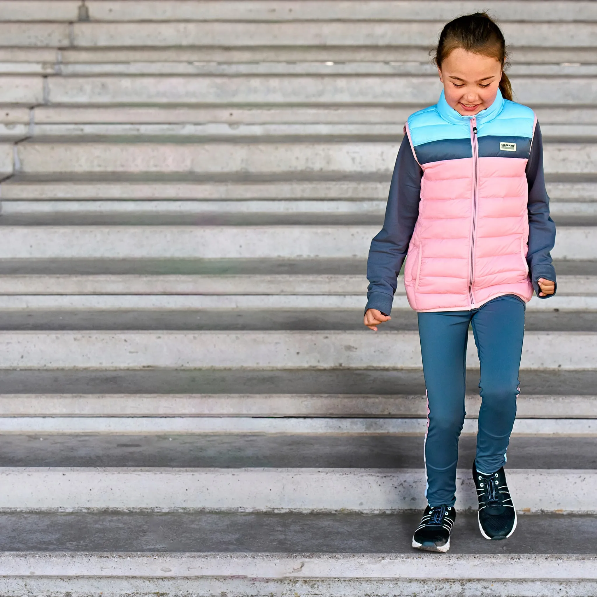 Kids Color Kids Colorblock Quilted Vest 4-8