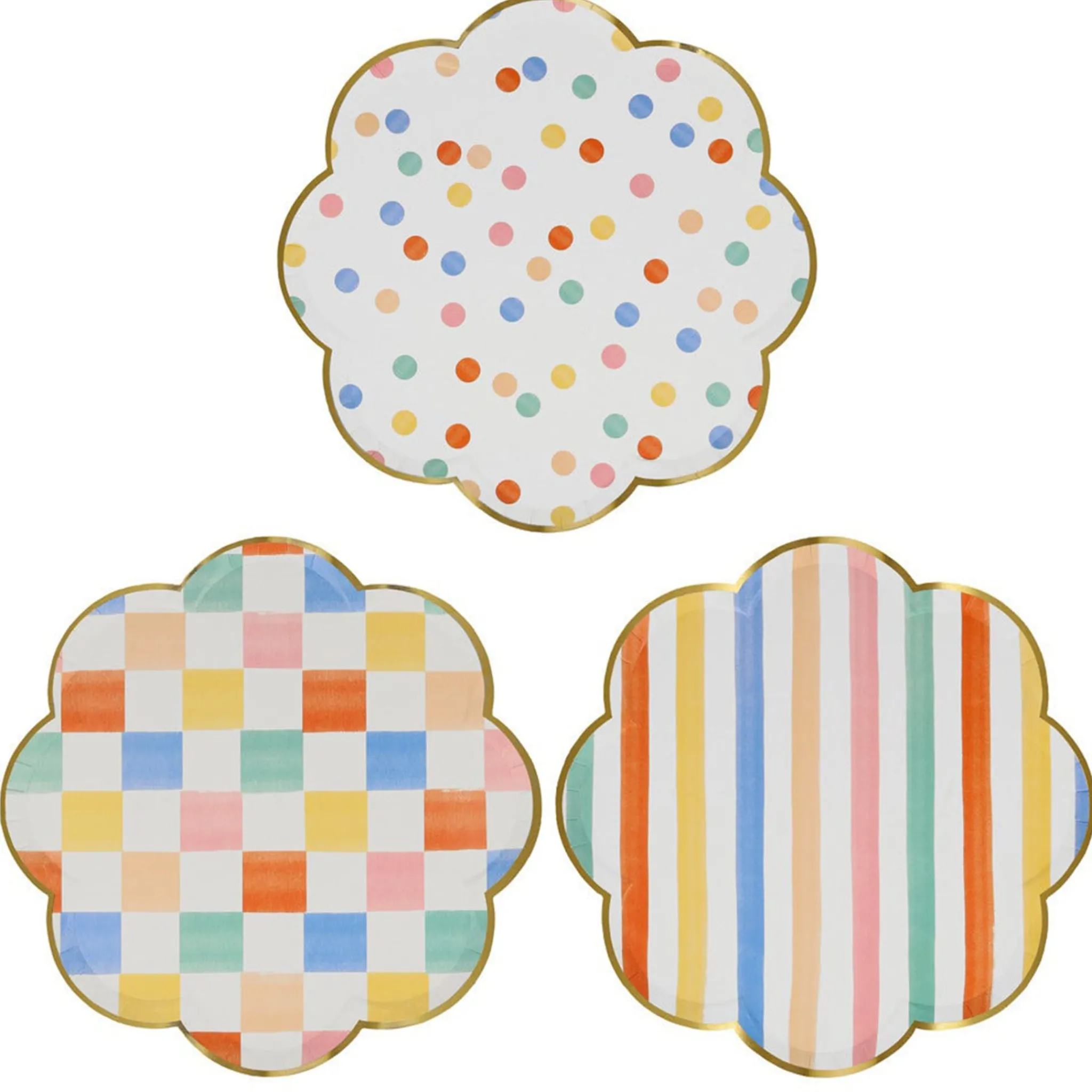 Meri Meri Colorful Pattern Dinner Plates (8)