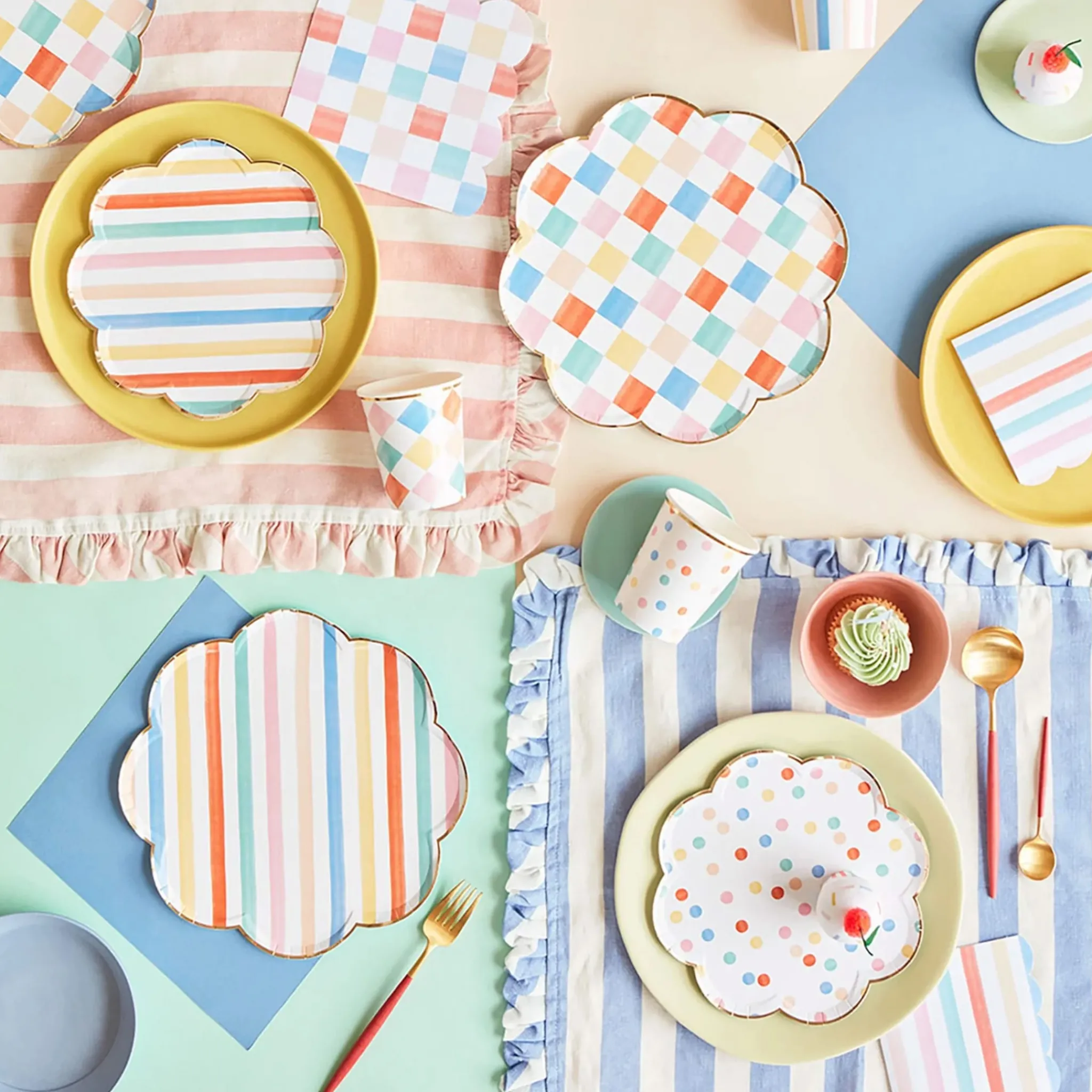 Meri Meri Colorful Pattern Dinner Plates (8)
