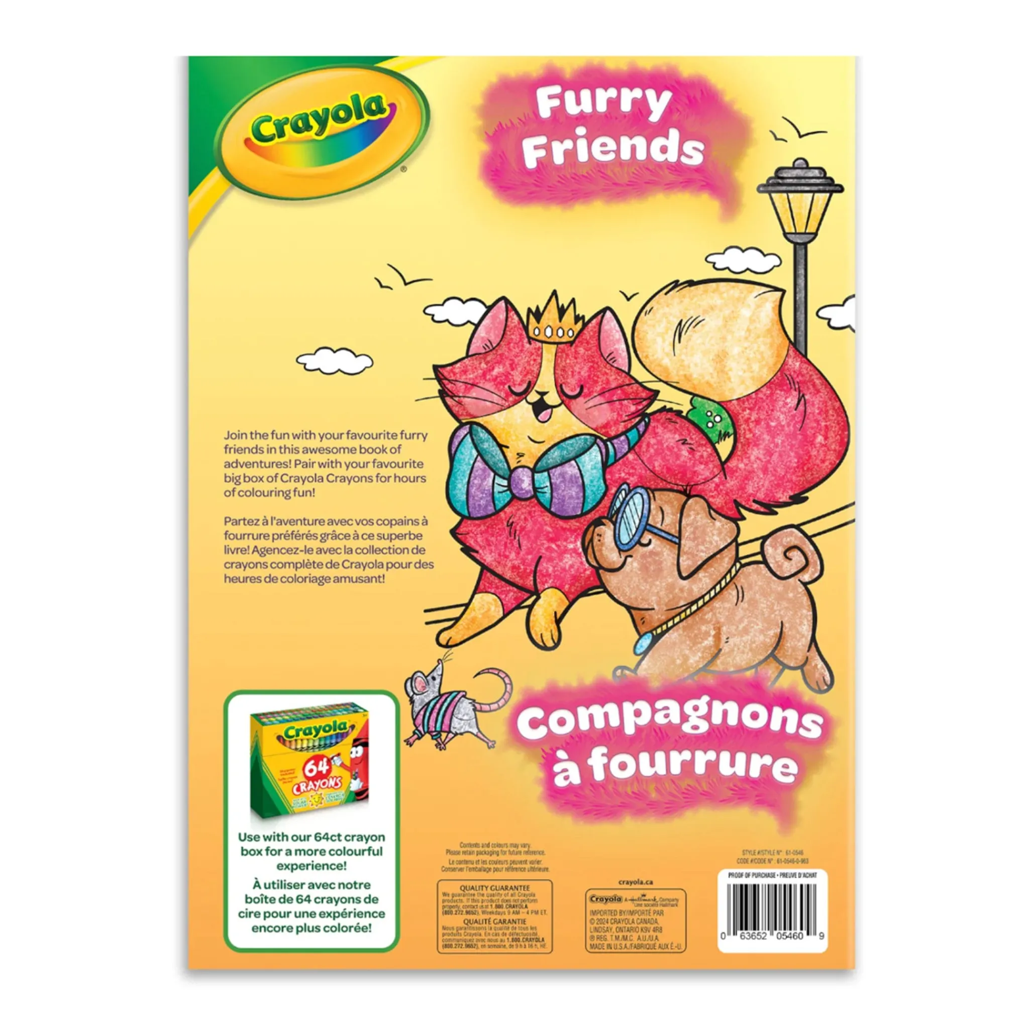 Kids Crayola Colouring Book Furry Friends