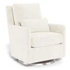 Monte Como Rocking and Swivel Armchair - White Faux Sheepskin / Steel