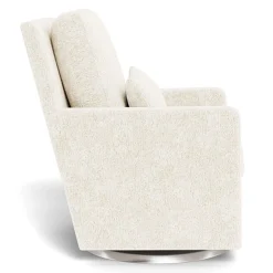 Monte Como Rocking and Swivel Armchair - White Faux Sheepskin / Steel