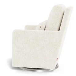 Monte Como Rocking and Swivel Armchair - White Faux Sheepskin / Steel