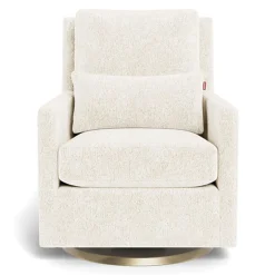 Monte Como Rocking and Swivel Armchair - White Faux Sheepskin / Gold