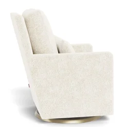 Monte Como Rocking and Swivel Armchair - White Faux Sheepskin / Gold