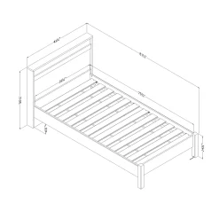 South Shore Complete Bed with Headboard - August Bleached Oak