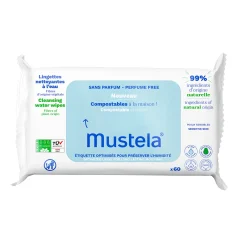 Kids Mustela Towels & Wipes|Towels & Wipes>Compostable Water-Based Cleaning Wipes