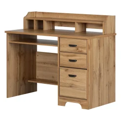 South Shore Computer Desk with Hutch - Versa Nordik Oak