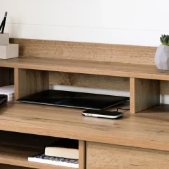 South Shore Computer Desk with Hutch - Versa Nordik Oak