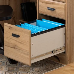 South Shore Computer Desk with Hutch - Versa Nordik Oak