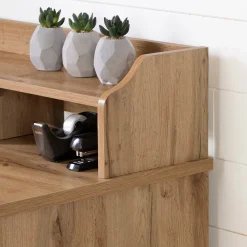 South Shore Computer Desk with Hutch - Versa Nordik Oak