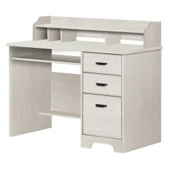 South Shore Desk>Computer Desk with Hutch - Versa Winter Oak