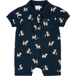 BOY Firsts par Petit Lem Rompers & Jumpsuits>Construction Polo Romper 3-24m