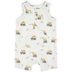 BOY Firsts par Petit Lem Construction Romper 3-24m
