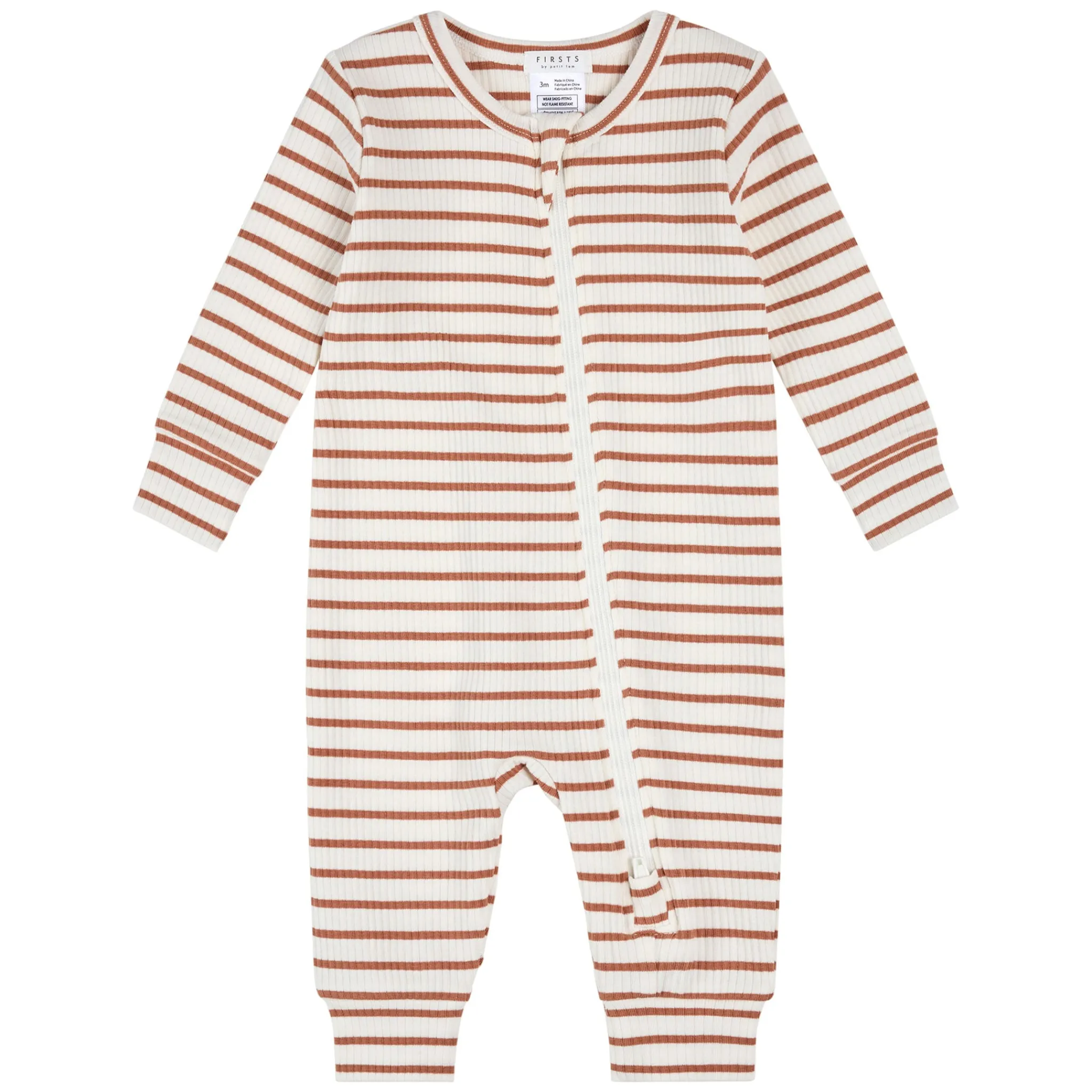 BOY Firsts par Petit Lem Construction Striped Pajamas