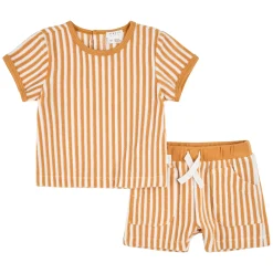 BOY Firsts par Petit Lem Outfit Sets>Construction Striped Set 3-24m
