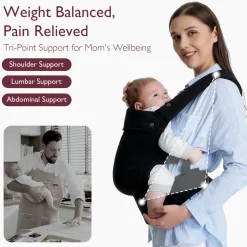 Momcozy Coton Baby Carrier 3-24m - Black