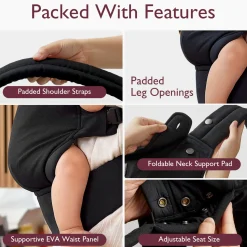 Momcozy Coton Baby Carrier 3-24m - Black