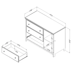 South Shore Cotton Candy 3-Drawer Dresser with Baskets - Pure White