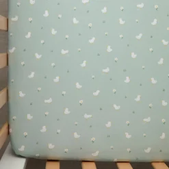 Kids Living Textiles Sheets|Bedding>Cotton Jersey Fitted Crib Sheet - Goosey Goosey
