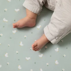 Kids Living Textiles Sheets|Bedding>Cotton Jersey Fitted Crib Sheet - Goosey Goosey
