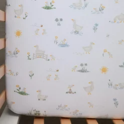 Kids Living Textiles Cotton Jersey Fitted Crib Sheet - Goosey Goosey