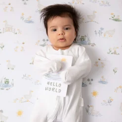 Kids Living Textiles Cotton Jersey Fitted Crib Sheet - Goosey Goosey