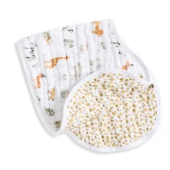 Aden + Anais Muslin Products|Nursing Covers>Cotton Muslin Burpy Bib - Giraffe Safari