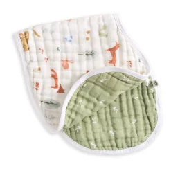 Aden + Anais Cotton Muslin Burpy Bib - Sage Woodland