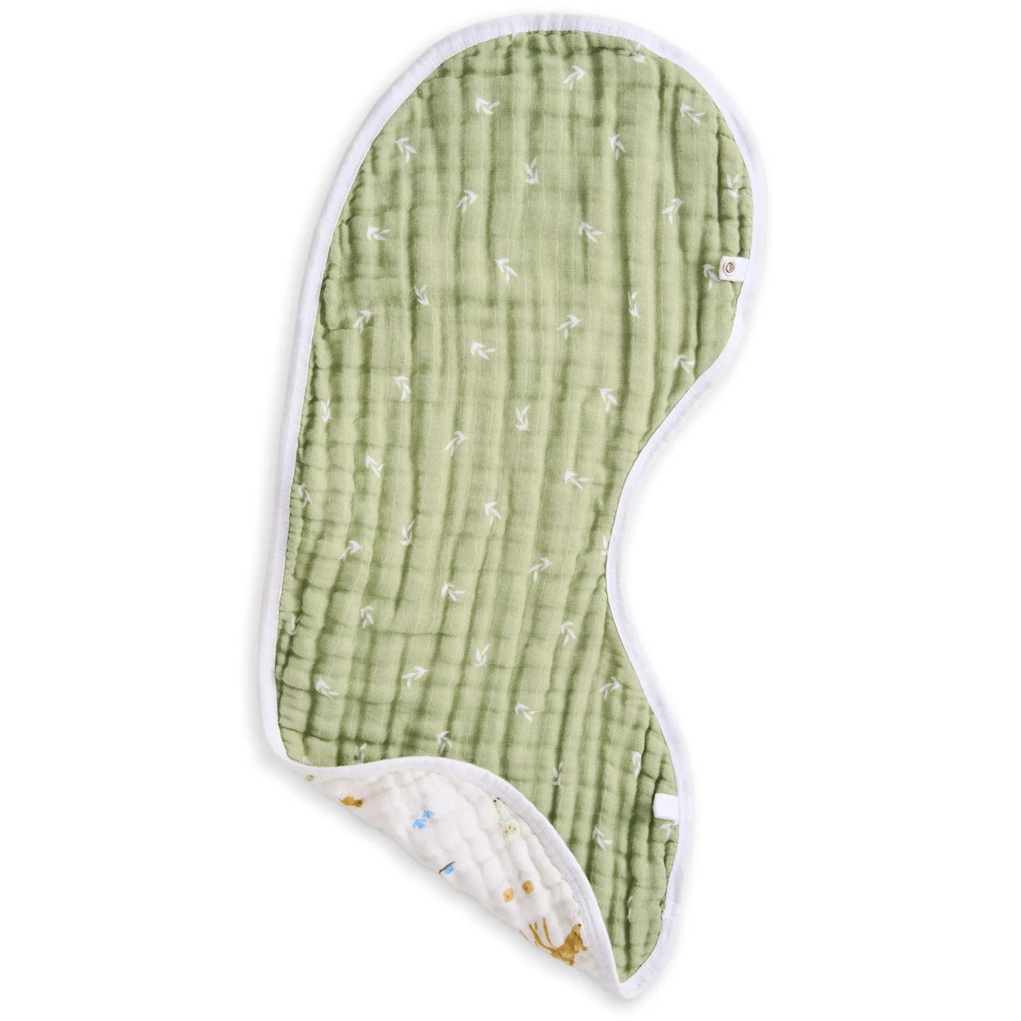 Aden + Anais Cotton Muslin Burpy Bib - Sage Woodland