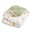 Kids Aden + Anais Throws|Blankets>Cotton Muslin Dream Blanket - Sage Woodland