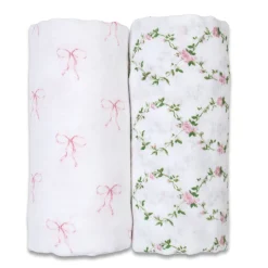 Kids Lulujo Cotton Muslin Swaddle (2) - Bows