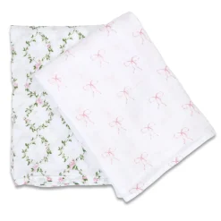 Kids Lulujo Cotton Muslin Swaddle (2) - Bows