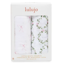 Kids Lulujo Cotton Muslin Swaddle (2) - Bows