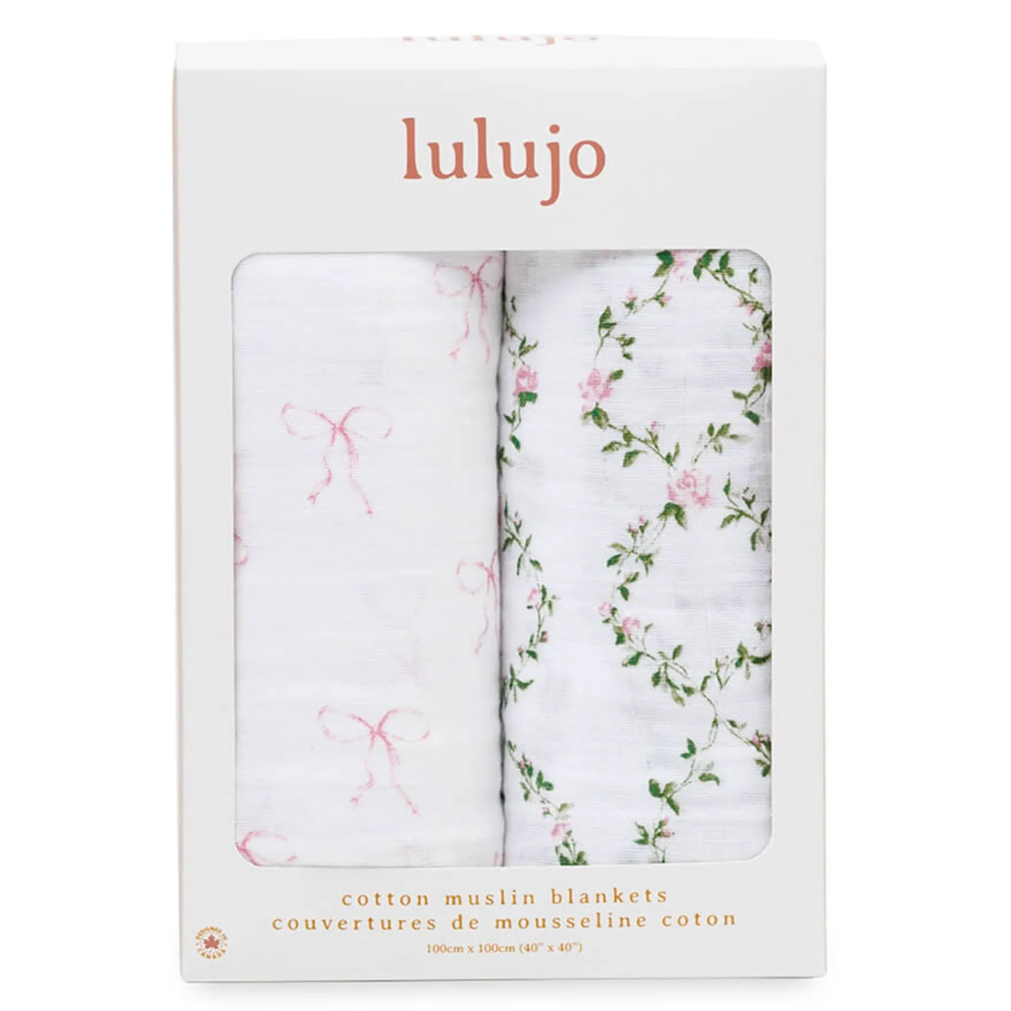 Kids Lulujo Cotton Muslin Swaddle (2) - Bows