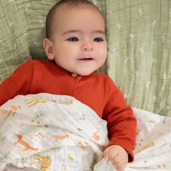 Kids Aden + Anais Blankets|Blankets>Cotton Muslin Swaddles (2) - Sage Woodland
