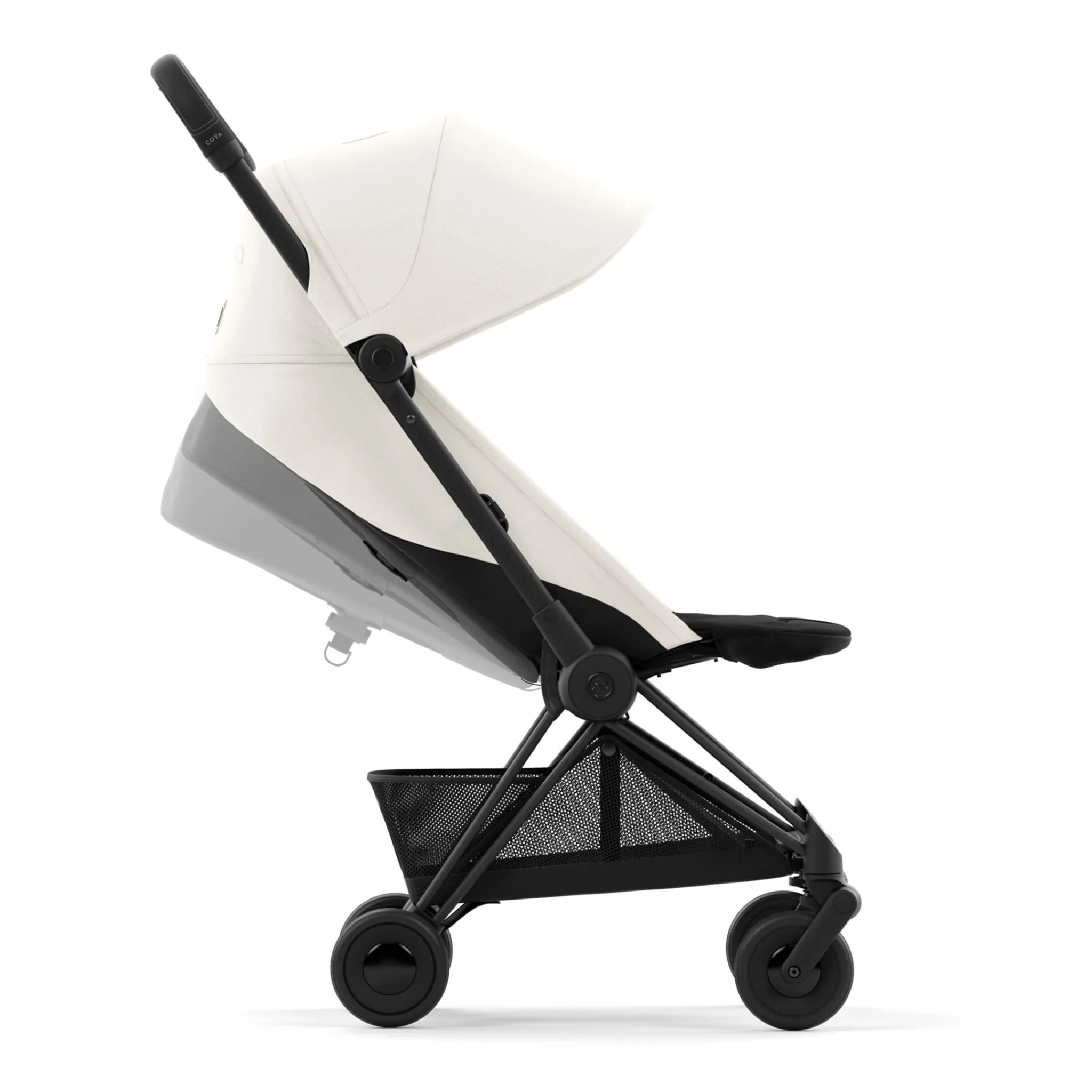 Kids Cybex Coya Stroller - Matte Black Frame with Off-White Seat