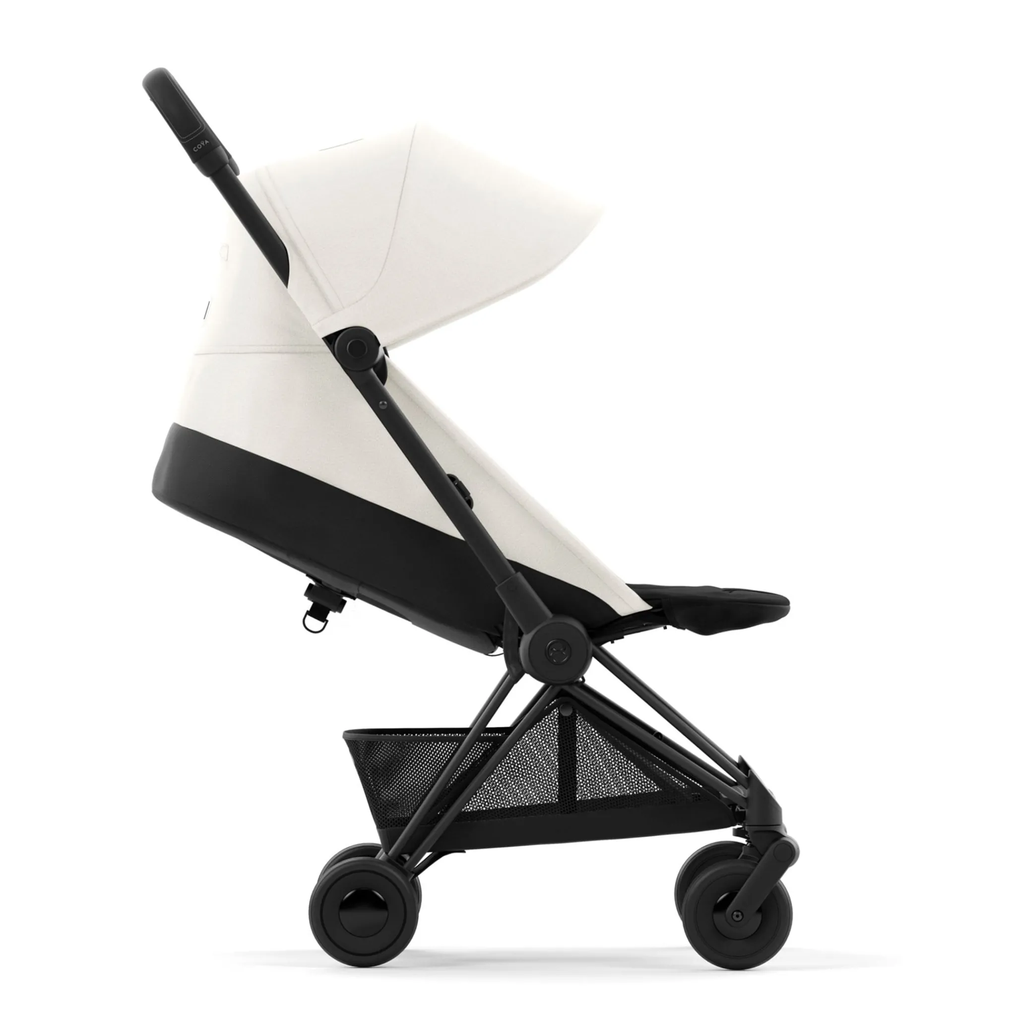 Kids Cybex Coya Stroller - Matte Black Frame with Off-White Seat