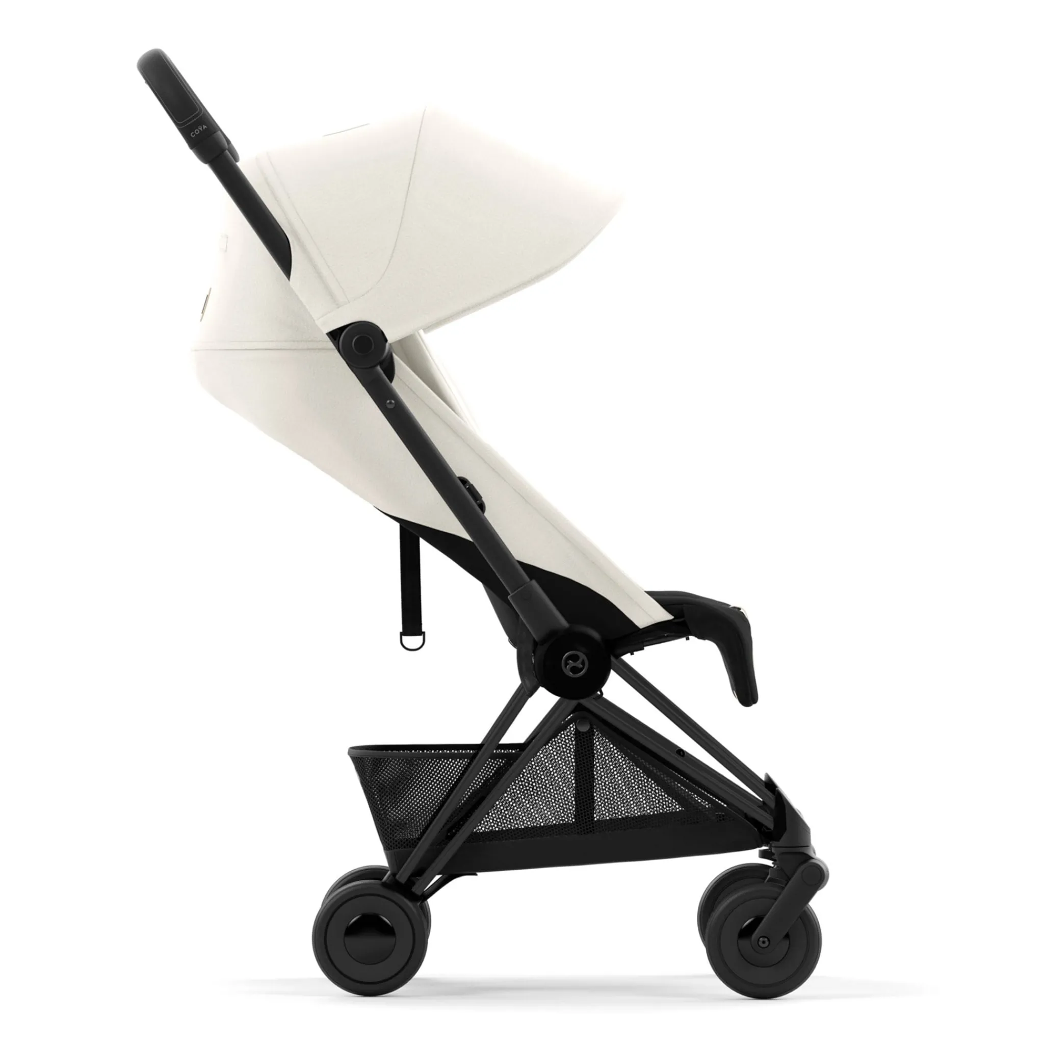 Kids Cybex Coya Stroller - Matte Black Frame with Off-White Seat