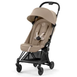 Kids Cybex Strollers|Strollers & Trailers>Coya Stroller - Matte Black Frame with Sepia Beige Seat